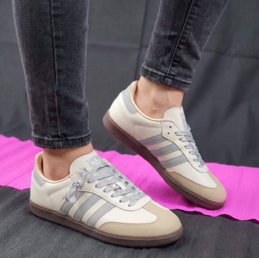 Adidas Samba OG Creme/Grau Gummisohle #1