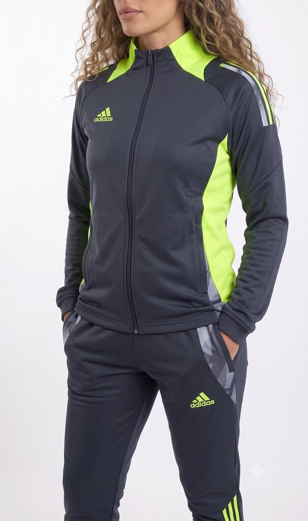 Adidas Trainingsanzug Set Grau Neongelb #3