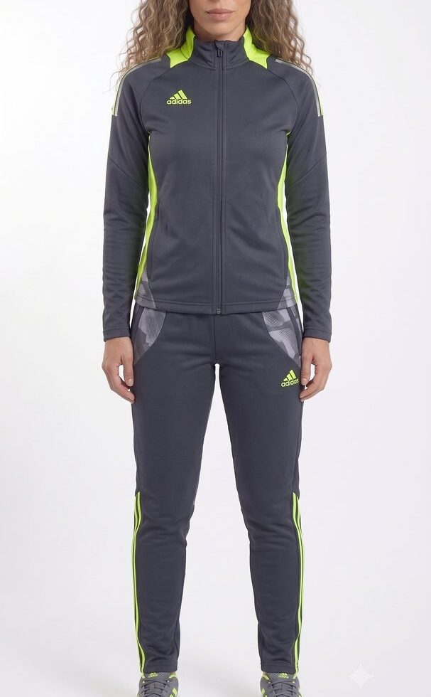 Adidas Trainingsanzug Set Grau Neongelb #4