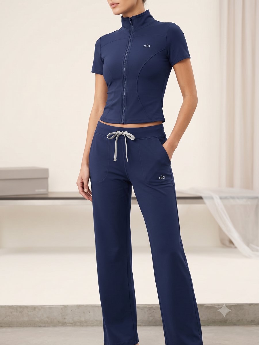 Alo Yoga Set Navy (Jacke + Hose) #1
