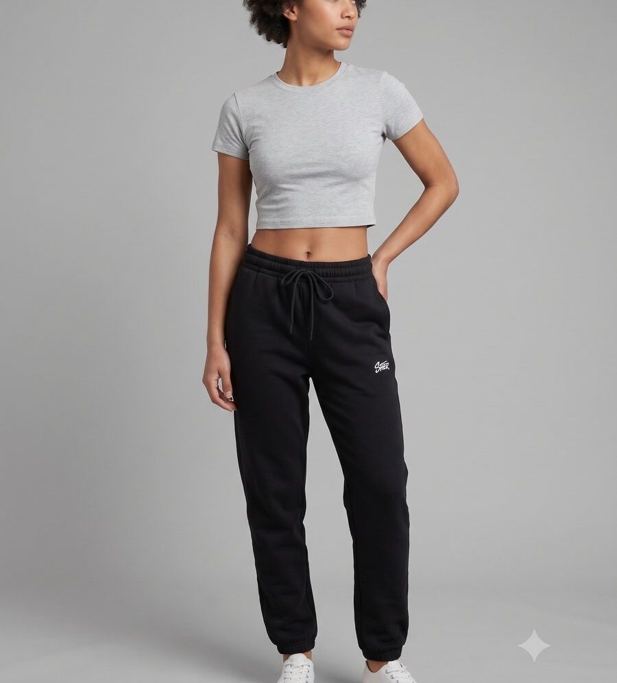 Schwarze Jogger-Hose mit Script-Logo #2