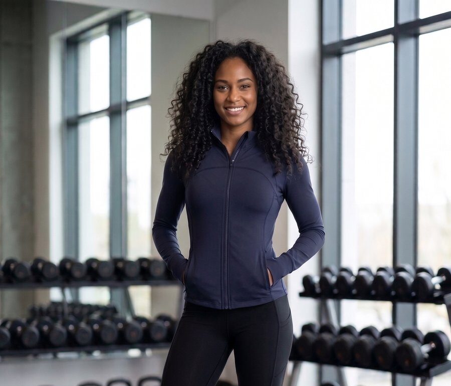 Alo Yoga navy full-zip activewear jacket #3