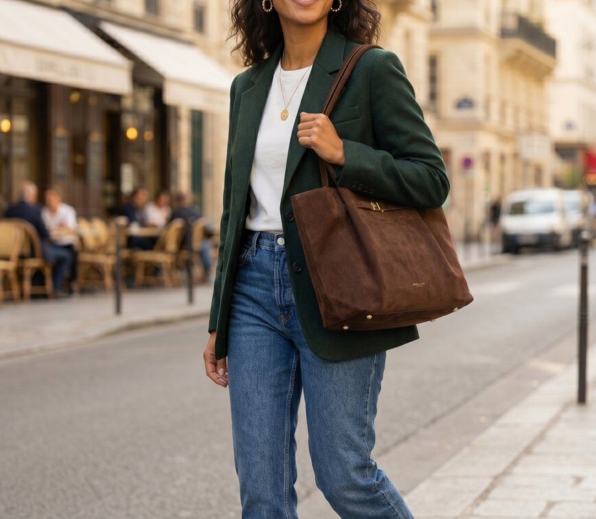 DeMellier London Tasche Braun Suede #1