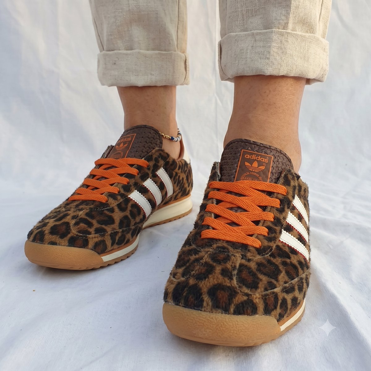 Adidas Samba Leopard Print/Orange Laces #1