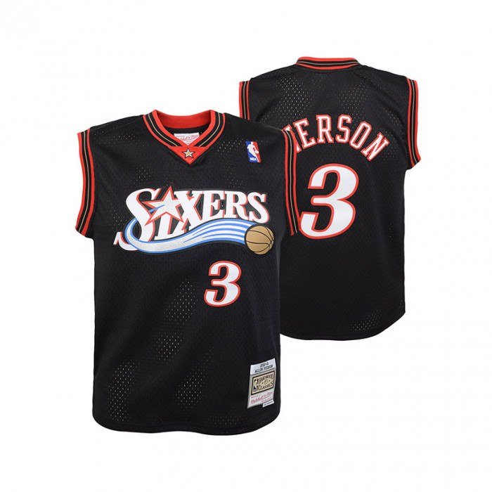 Allen Iverson 3 Philadelphia 76ers 2000-01 Mitchell & Ness Swingman Away Kinder Trikot #1