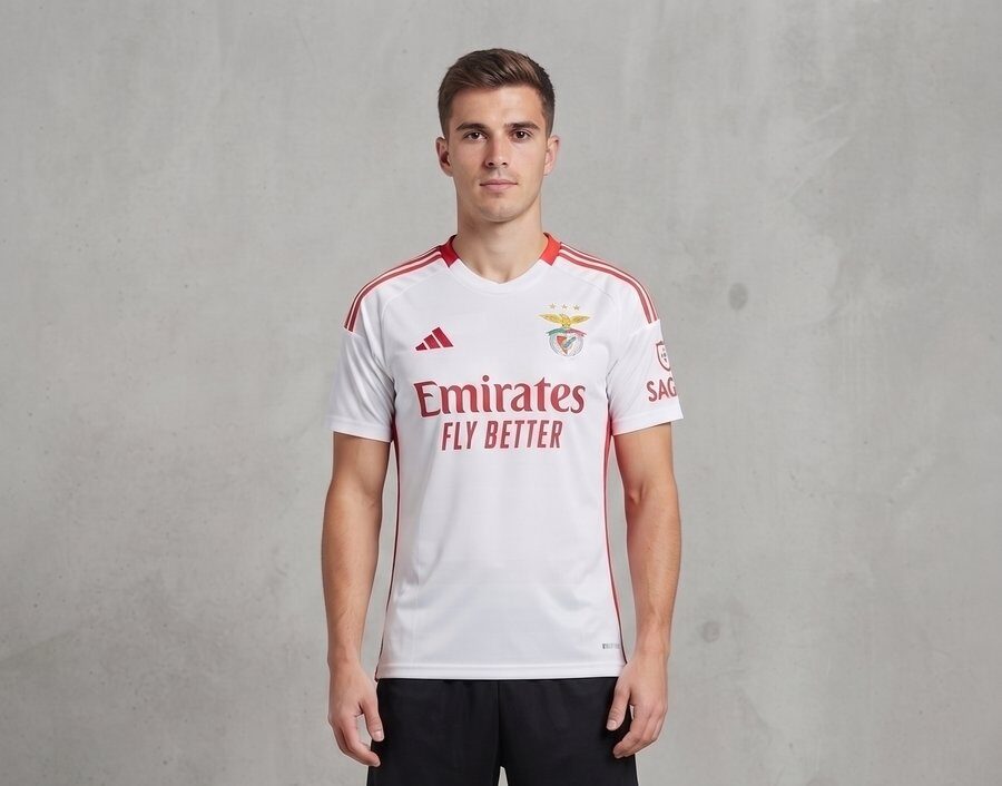 Adidas SL Benfica Auswaertstrikot Weiss/Rot #1