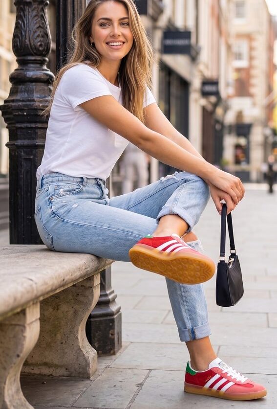 Adidas Gazelle Bold rot weiß #7