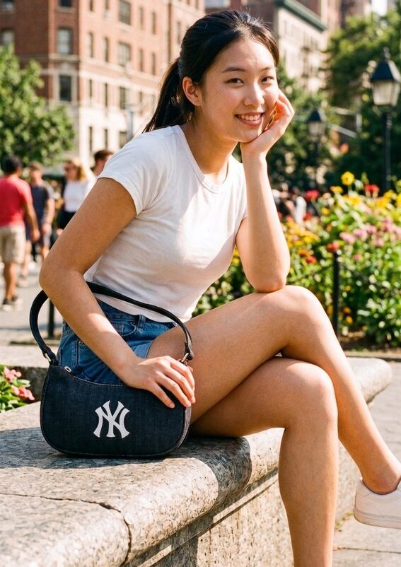 NY Yankees MLB Denim Schultertasche dunkelblau #2