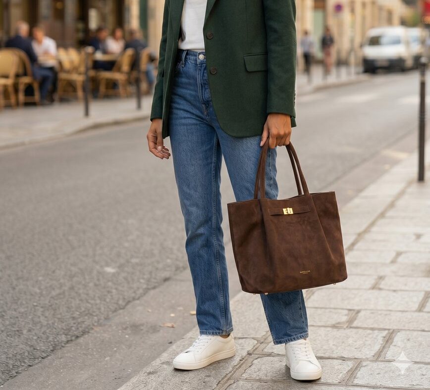 DeMellier London Tasche Braun Suede #4