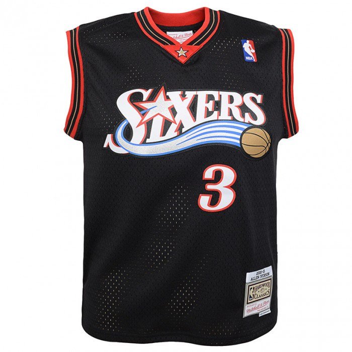 Allen Iverson 3 Philadelphia 76ers 2000-01 Mitchell & Ness Swingman Away Kinder Trikot #2