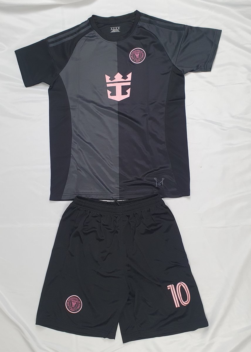 Trikot-Set Schwarz/Grau Pink-Krone (Nr. 10) #2