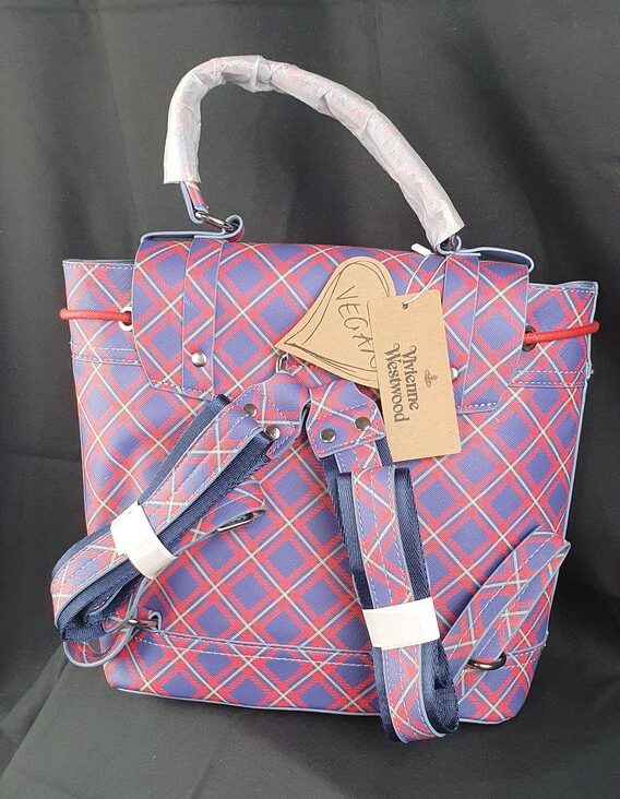 Tartan Tasche blau rot #3