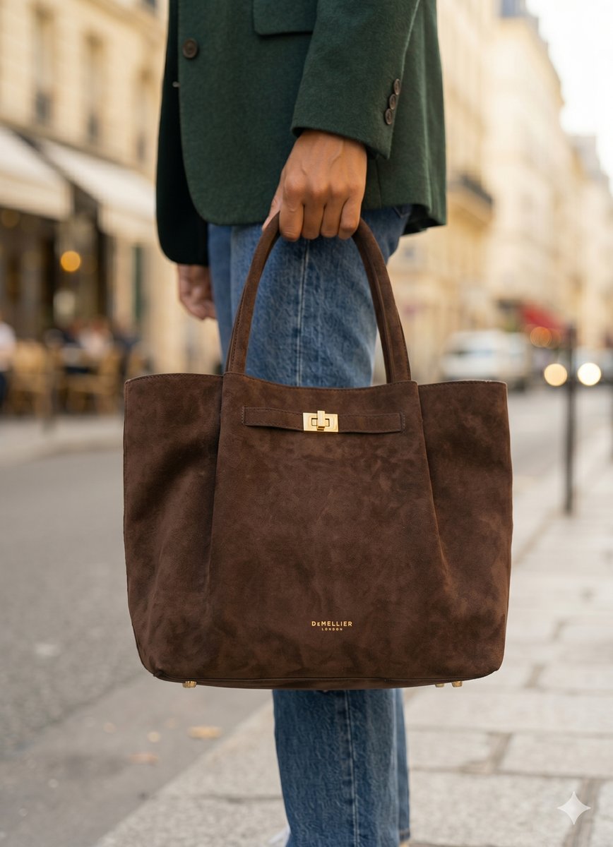 DeMellier London Tasche Braun Suede #5