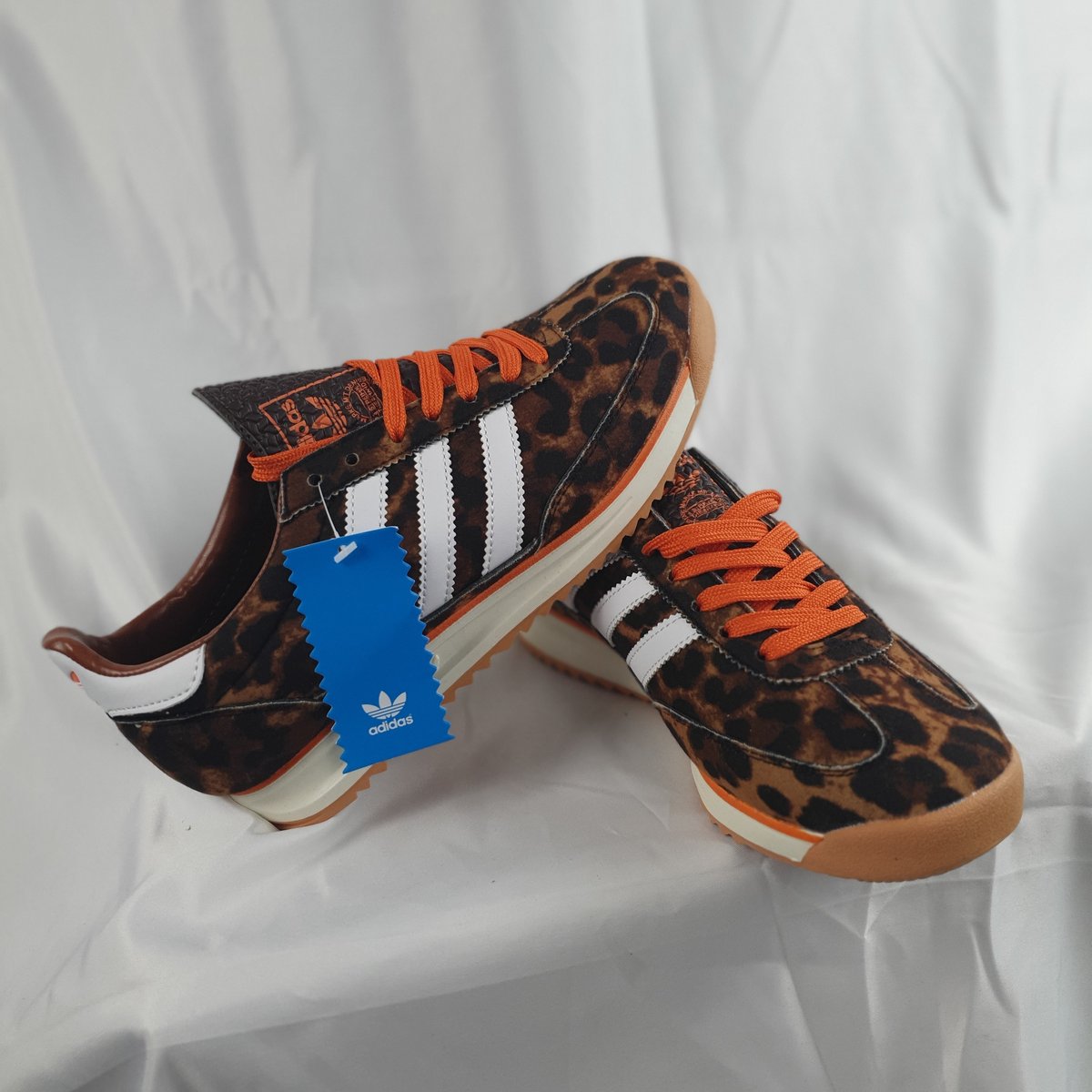 Adidas Samba Leopard Print/Orange Laces #3