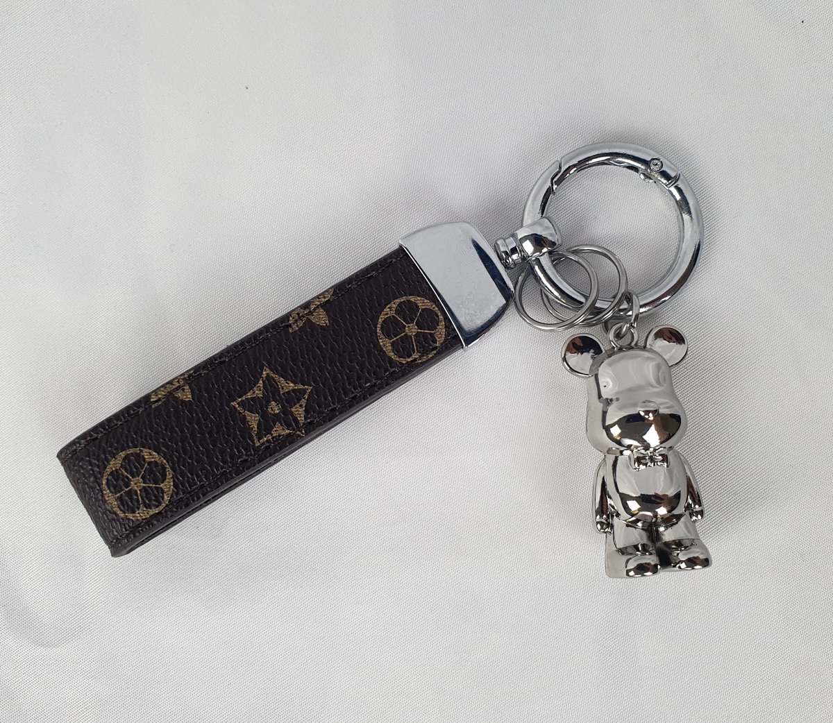 Mini-Schraubenzieher und Bearbrick Schlüsselanhänger silber #3