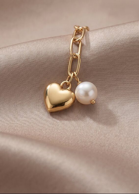 Gold-Armband Kette mit Perlen-Anhänger #4