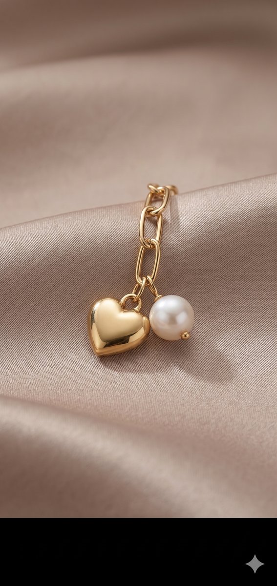 Gold-Armband Kette mit Perlen-Anhänger #4