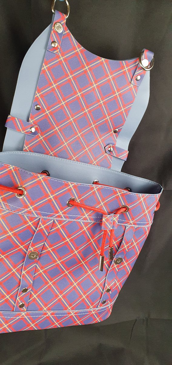 Tartan Tasche blau rot #5