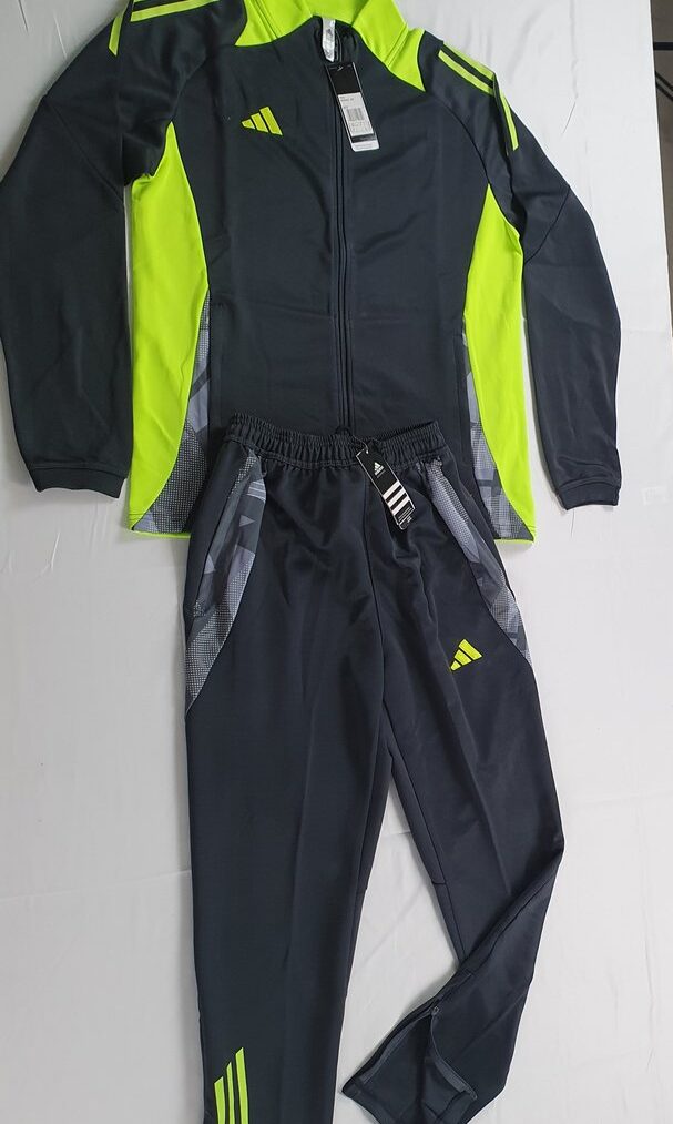 Adidas Trainingsanzug Set Grau Neongelb #2