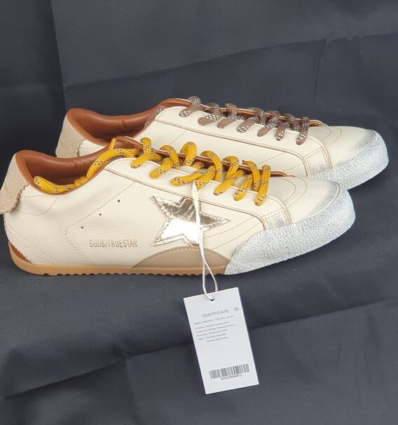 Golden Goose True Star Leder-Sneaker creme/weiß #8