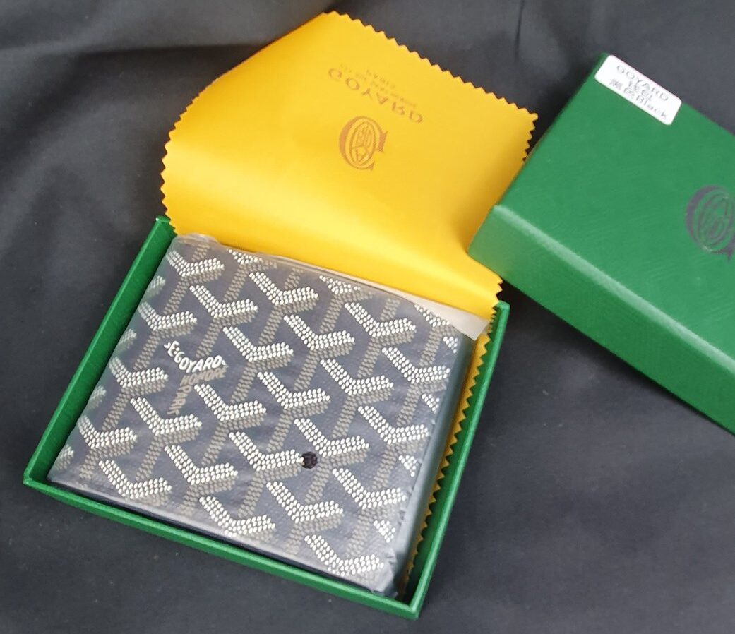 Goyard Geldbörse schwarz Chevron mit Box #7