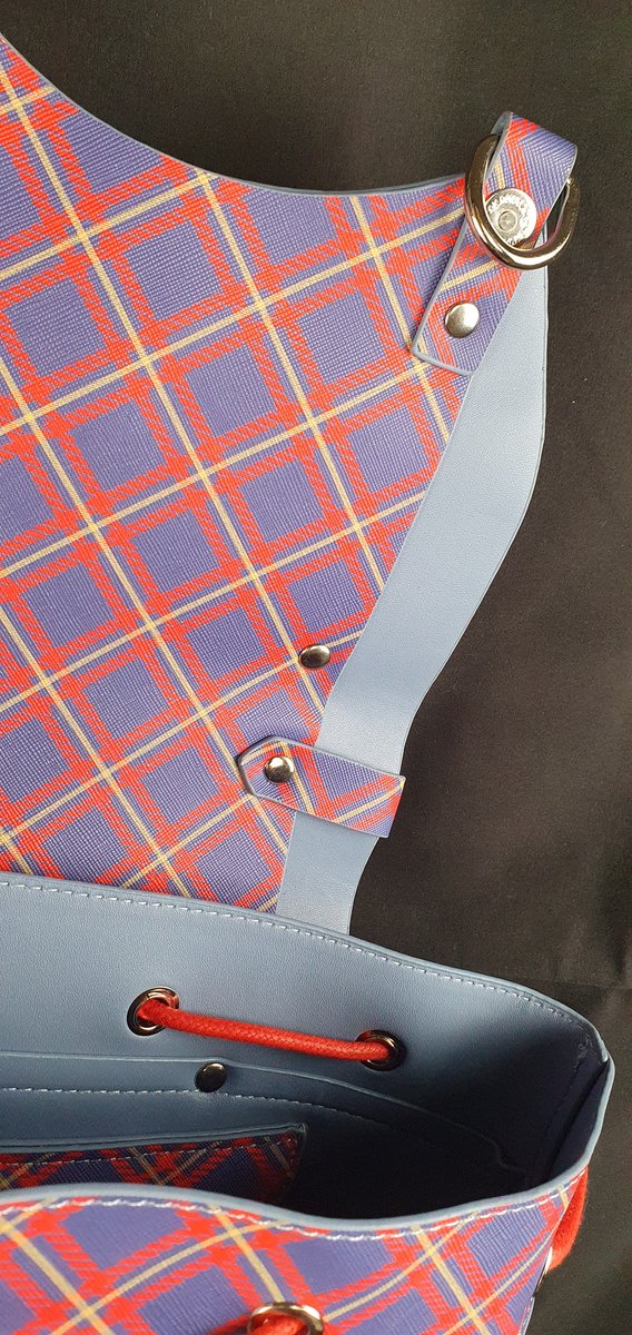 Tartan Tasche blau rot #7