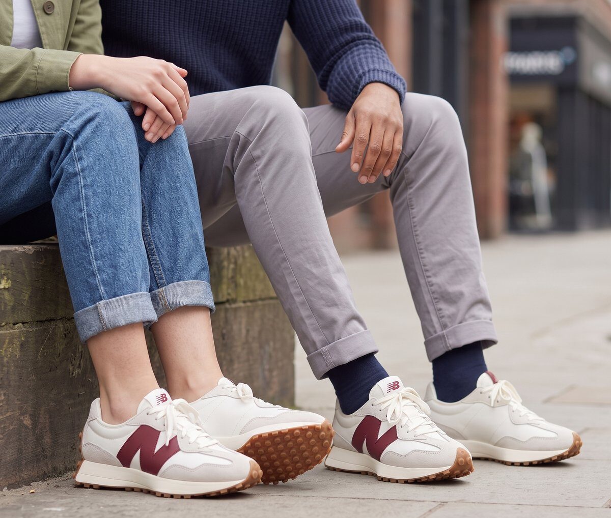 New Balance 327 Weiß/Burgund/Gum #11