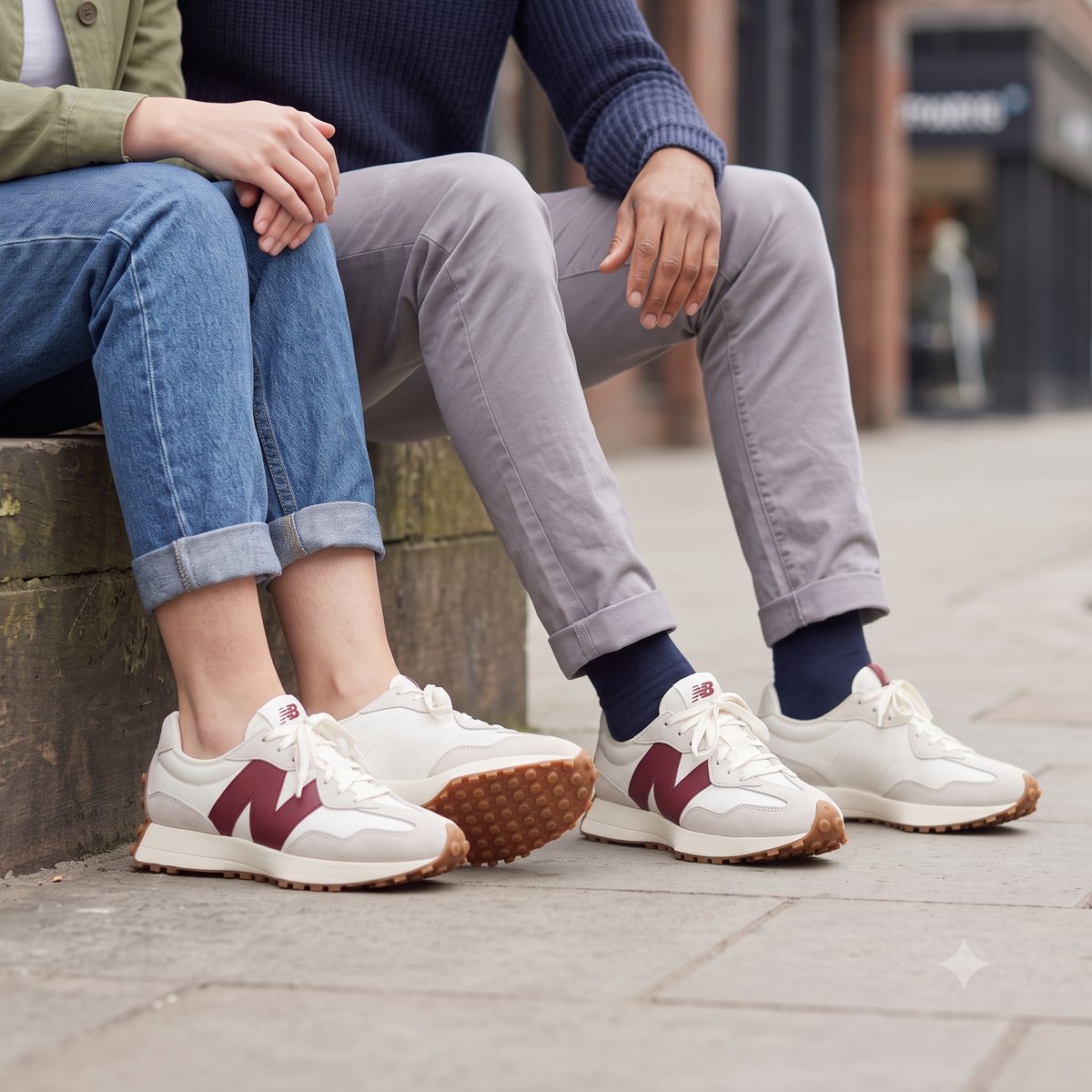 New Balance 327 Weiß/Burgund/Gum #11